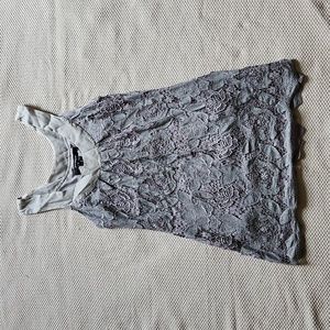 Quotation gray crochet lace dress 6